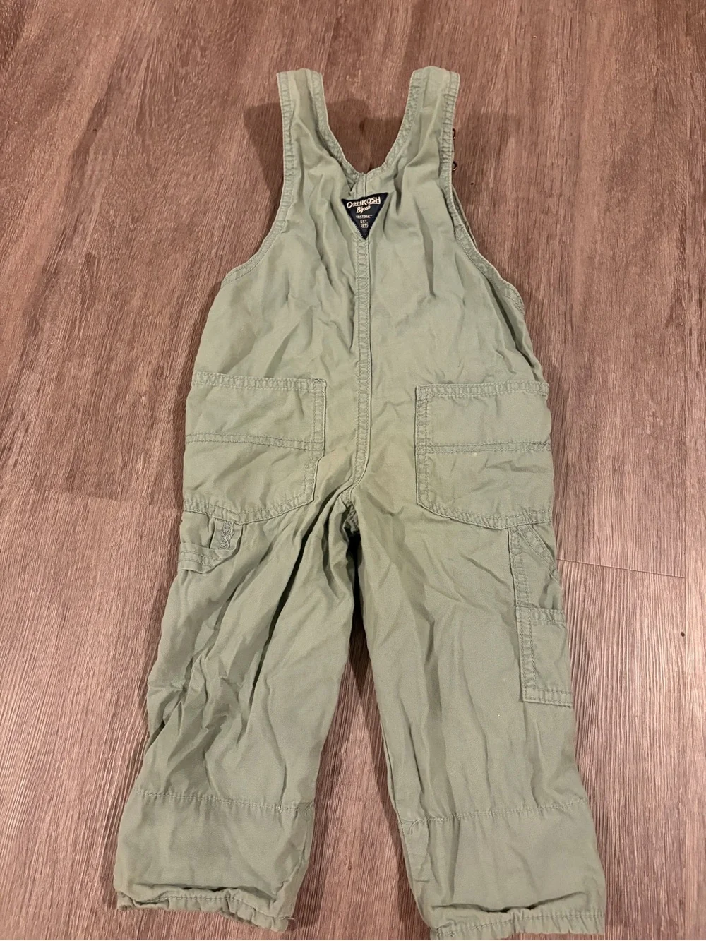 OshKosh B'gosh Light Sage Green Toddler Overalls with Pockets